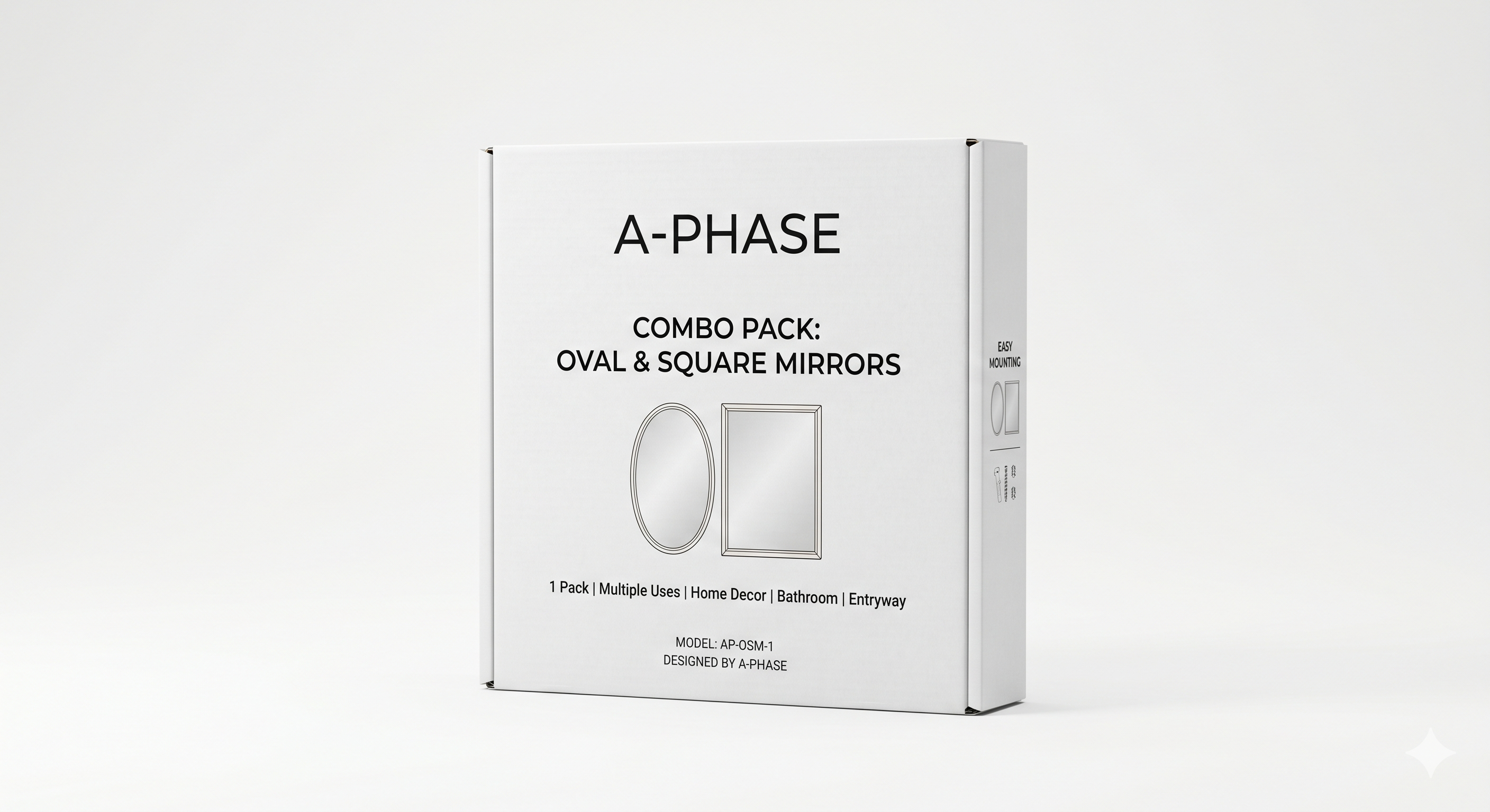 Combo of Oval Shape & Square Shape Mirror (Pack of 1)
