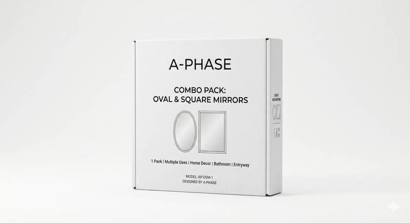 Combo of Oval Shape & Square Shape Mirror (Pack of 1)