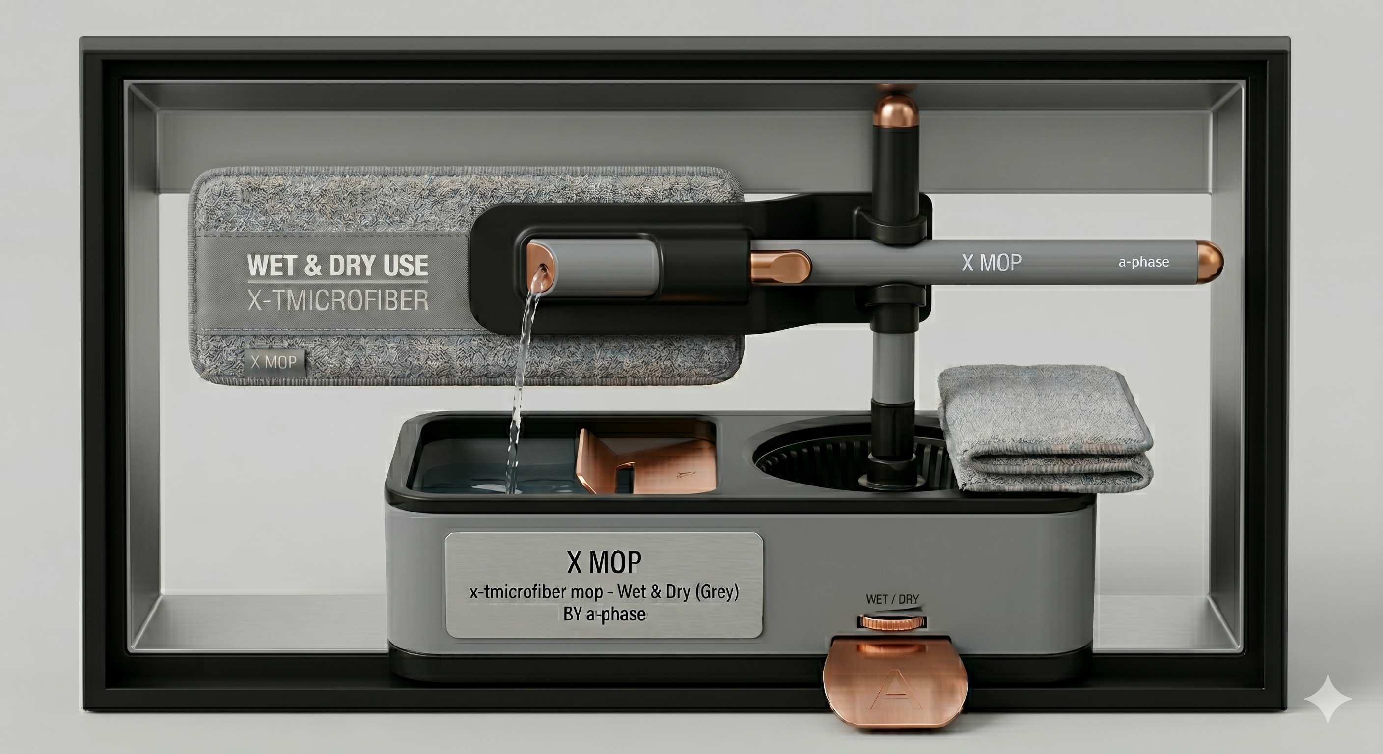 X MOP x-tmicrofiber mop Wet & Dry Mop  (Grey)