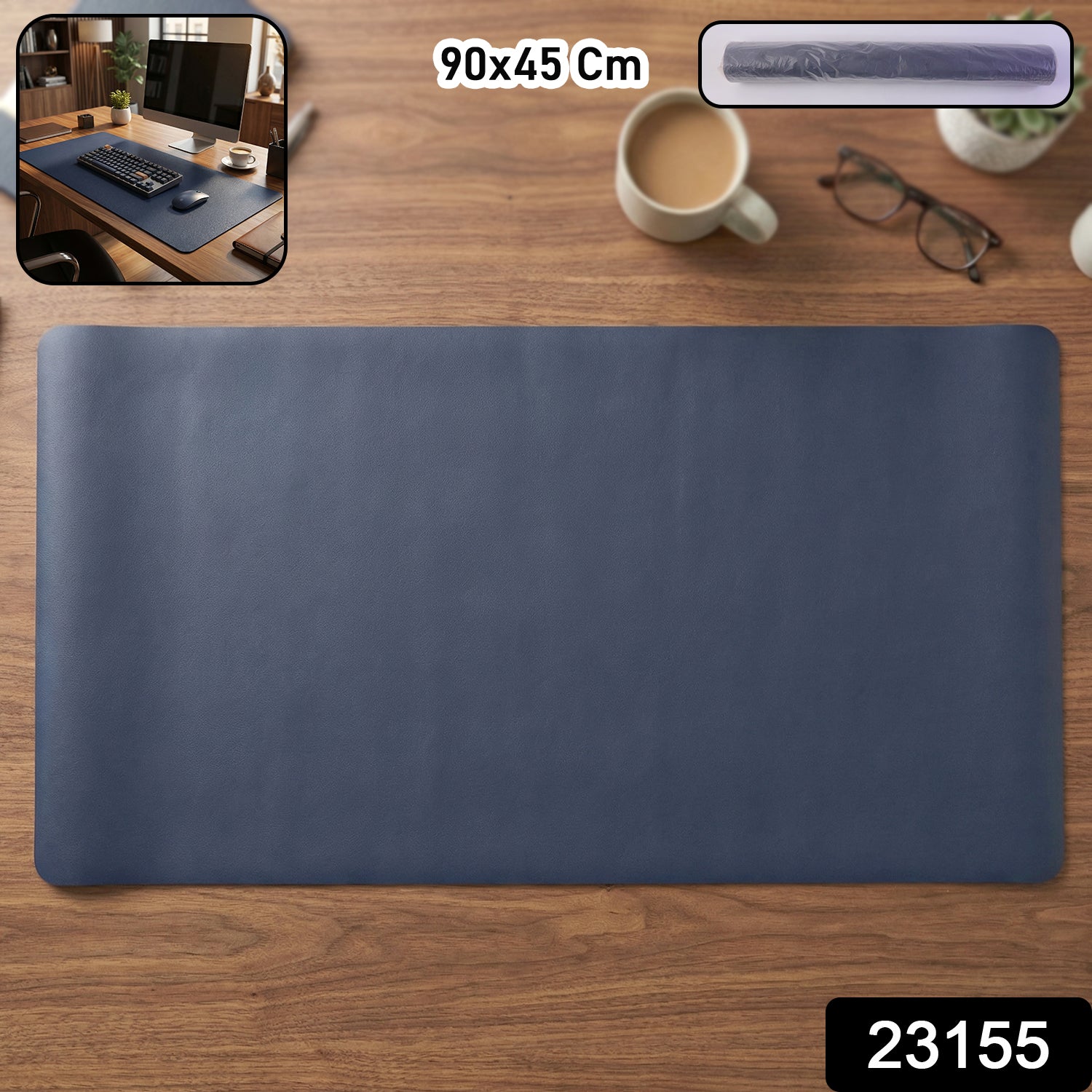 Premium Leather Finish Large Desk Mat Mouse Pad (1 Pc 90x45 Cm)